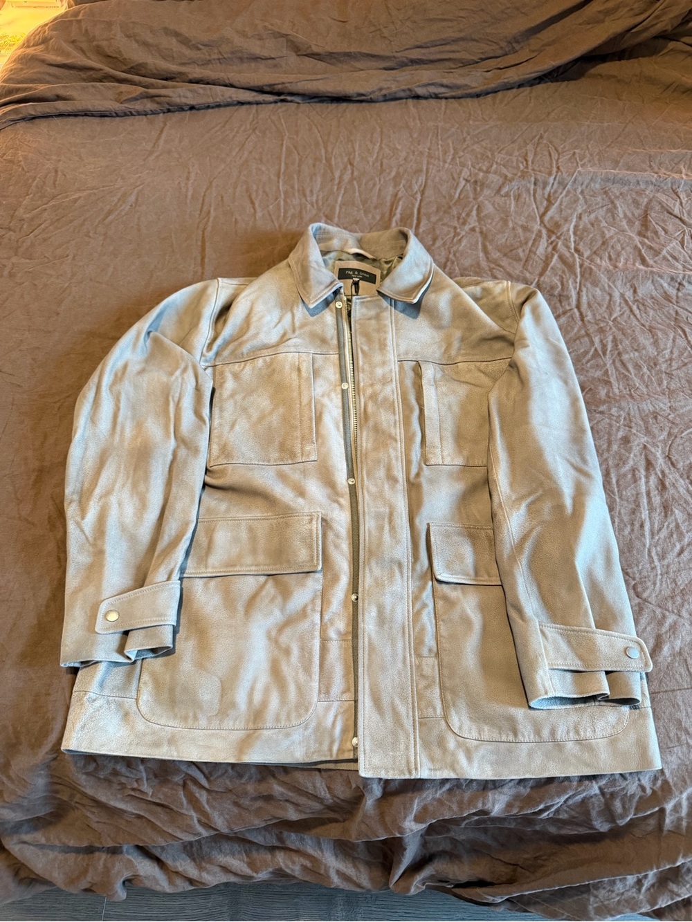 Rag & Bone Pace Grey Suede Chorecoat — goat leather — XXL NWT MSRP $1195